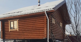 Баня из оцилиндрованного бревна под ключ в Североуральске - от 137384 рублей